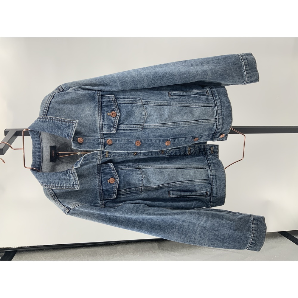 Quince Women's 100% Organic Cotton Denim Jacket Indigo Blue M